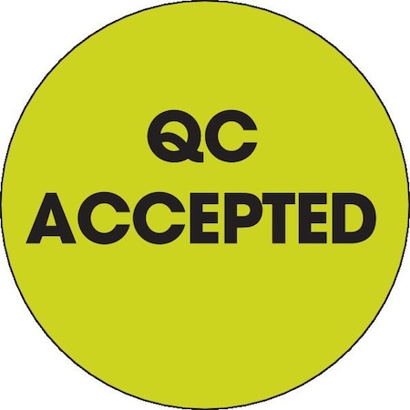 Decker Tape Products Label, DL3564, QC ACCEPTED, 2" DL3564